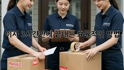 이사, 3시간만에 끝내는 효율적인 방법!